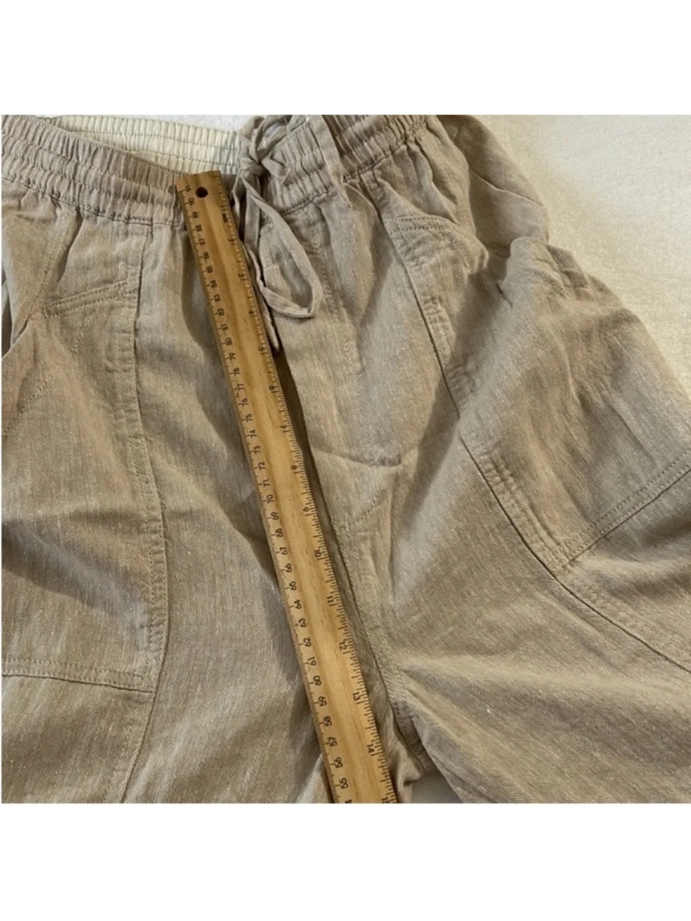 Free People Small Pants Feelin' Good Linen Blend Utility Pockets in Natural NWT